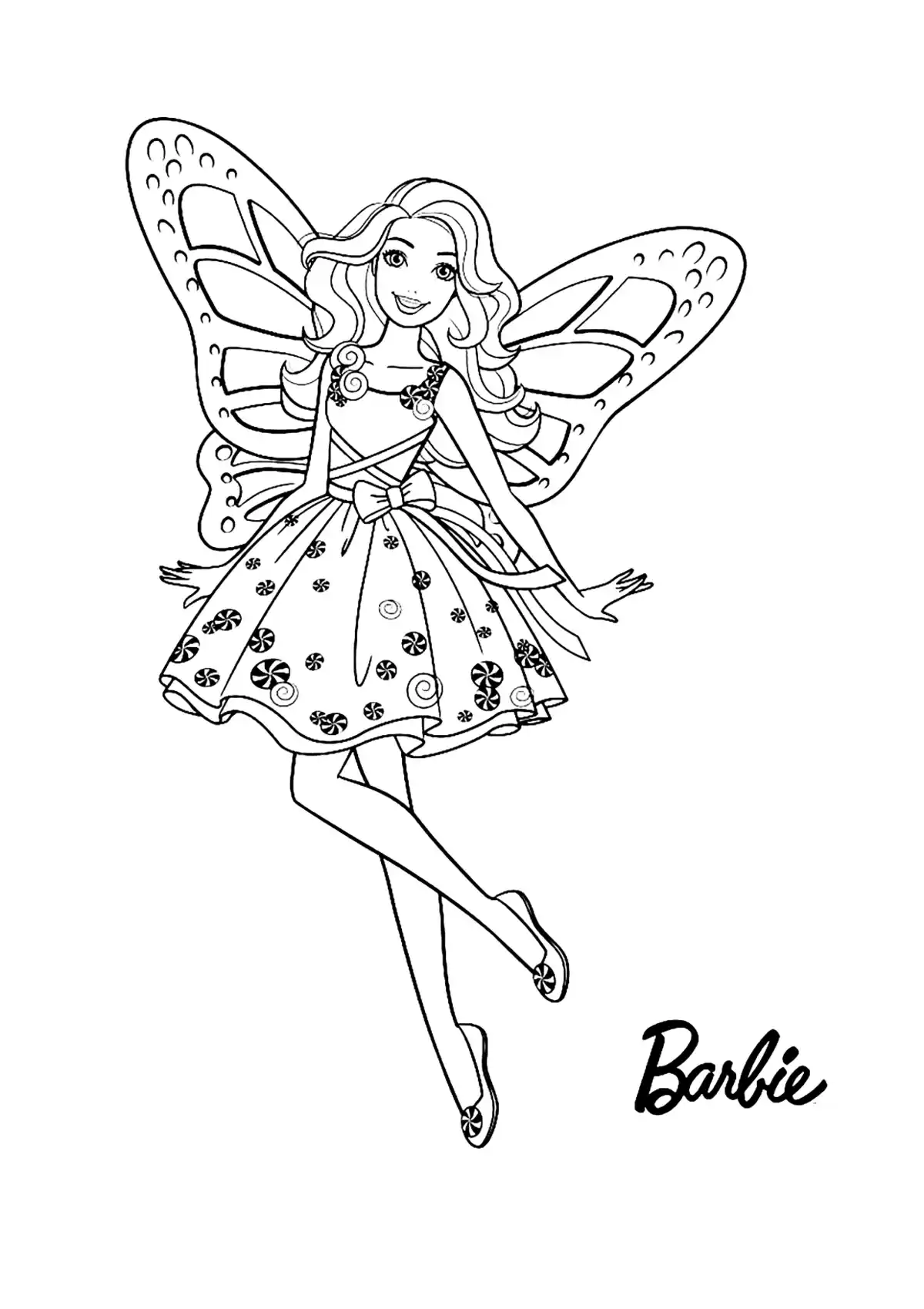 Free Coloring Pages PDF, Butterfly Barbie Doll Coloring Pages Pdf